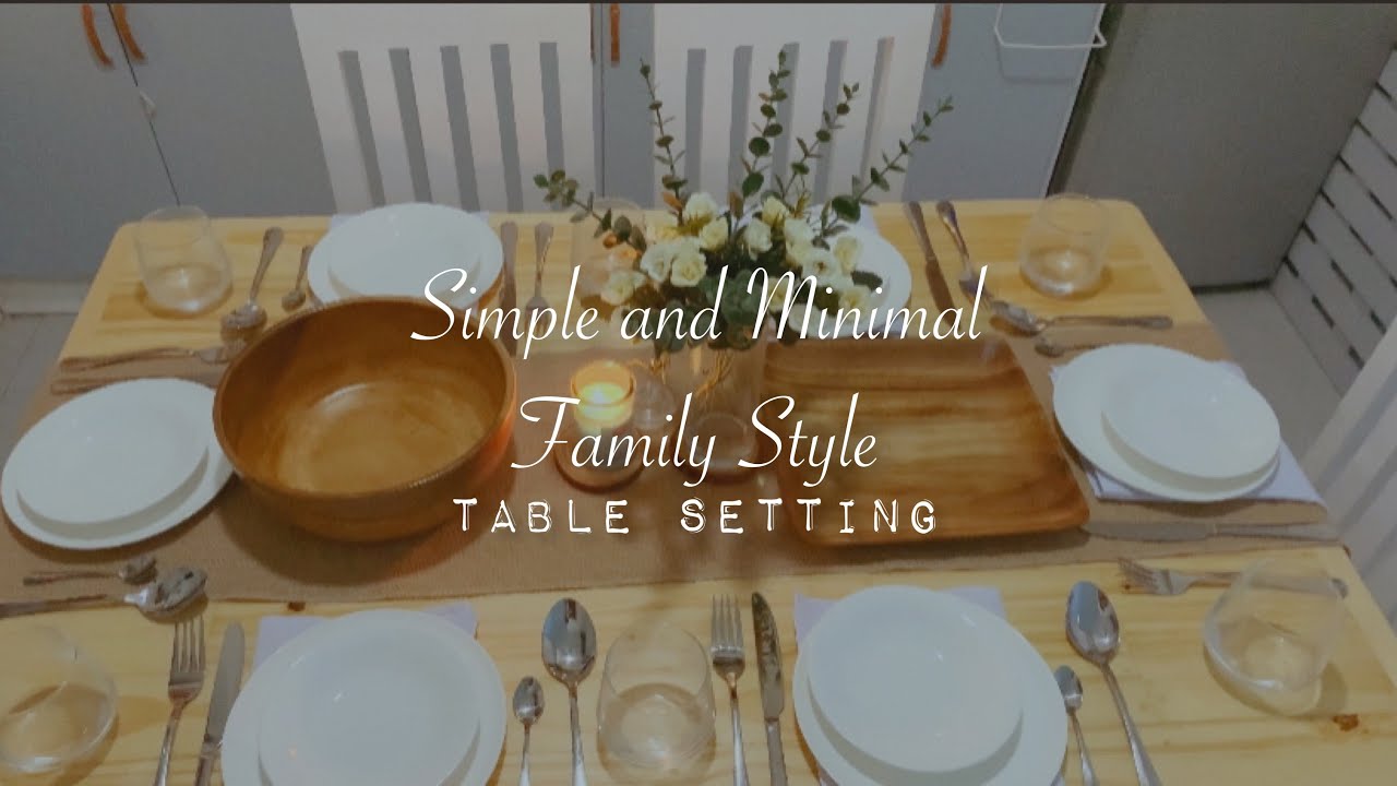 Minimalist Budget Friendly Table Setting Tablescape Family Style | Mrs Cath