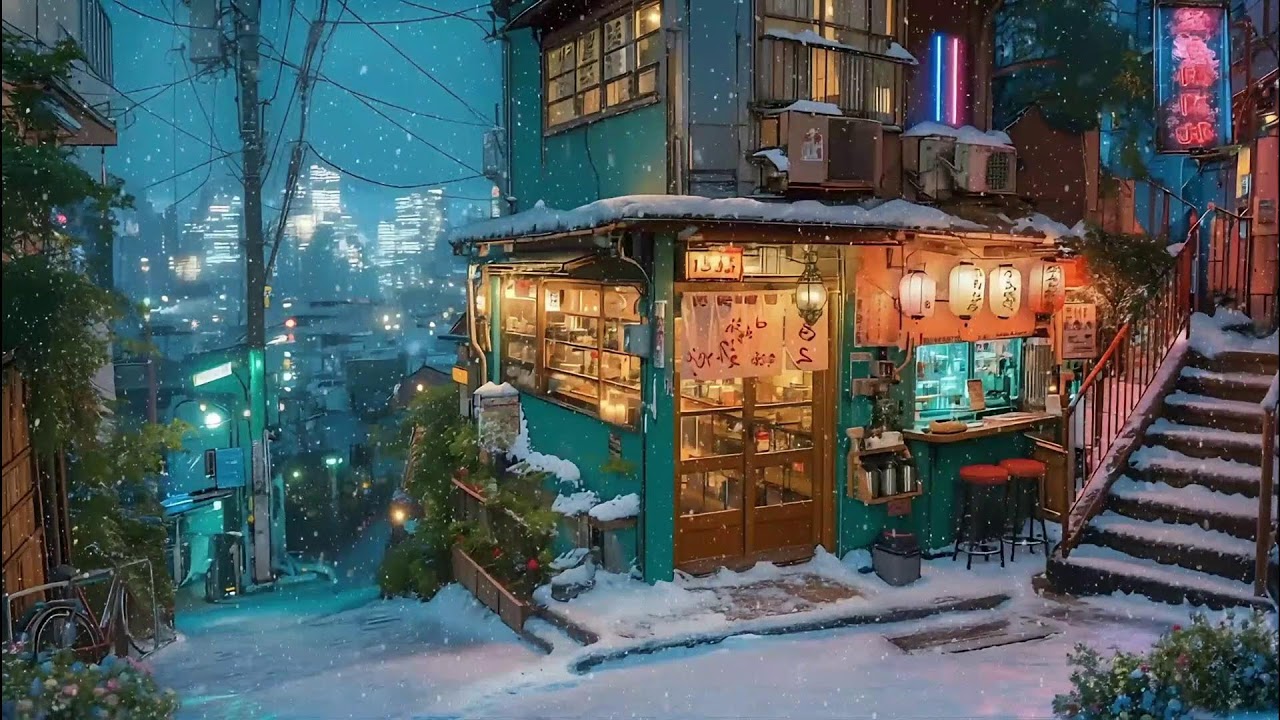 Cozy Japanese Evening Lo-Fi 🍜🎷 | Tokyo Winter Night Vibes for Deep Focus