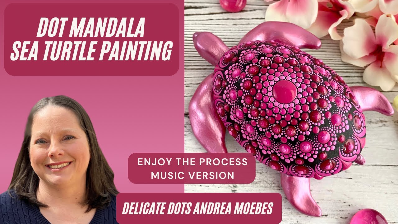 Dot Mandala Sea Turtle Stone Painting