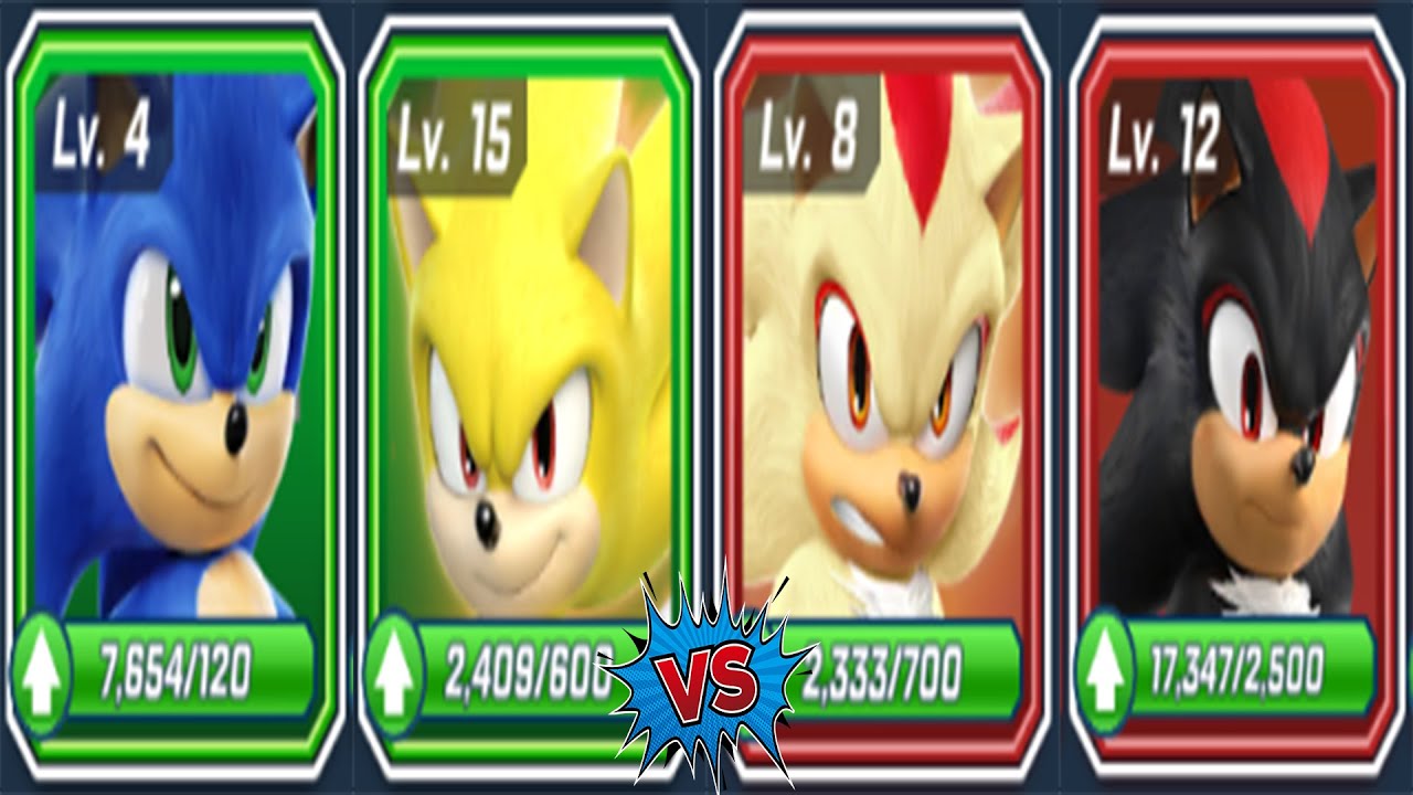 Sonic Forces Speed Battle - Movie Sonic Team vs Movie Shadow Team - Original vs Super Gameplay