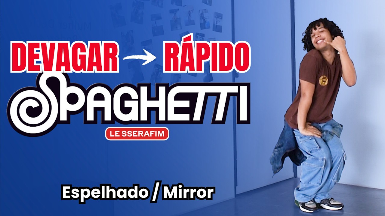 'Spaghetti' (Para praticar) SLOW → FAST - Espelhado/Mirror | LE SSERAFIM FEAT. J-HOPE