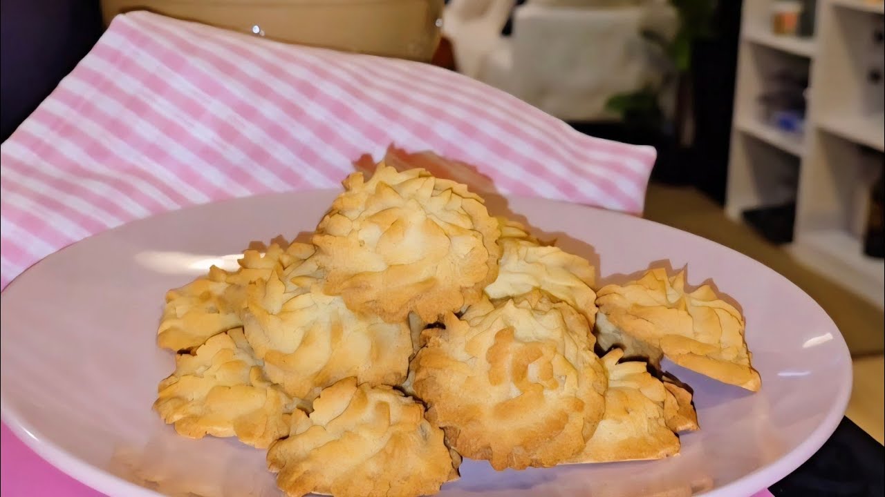 No egg | 4 ingredient cookies | Butter cookies | Easy cookie recipe | Melting moments 