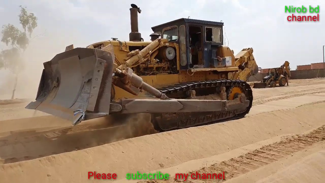 Bulldozer Work new road Laveling  - Road planet video