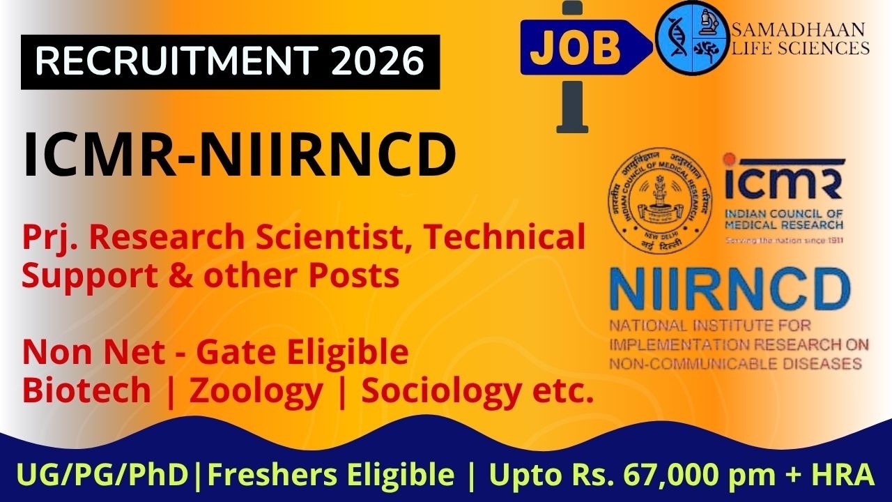ICMR NIIRNCD Recruitment 2026 | No NET/GATE | ₹67,000 Salary | Freshers Eligible