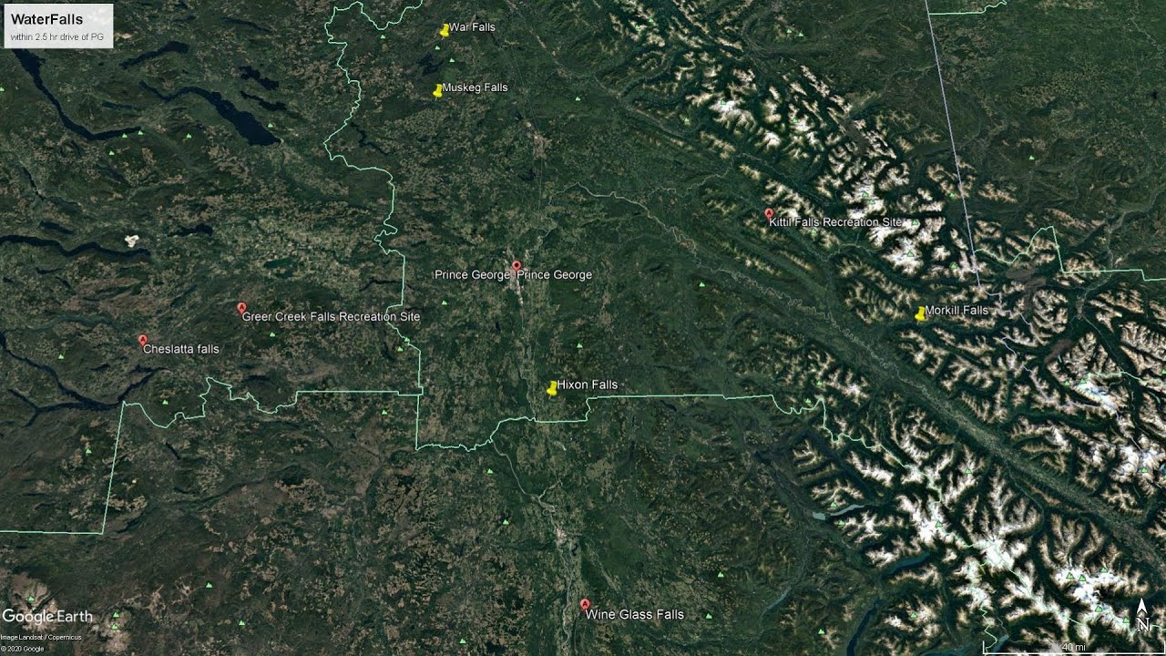 8 waterfalls within 2.5 hour drive from Prince George