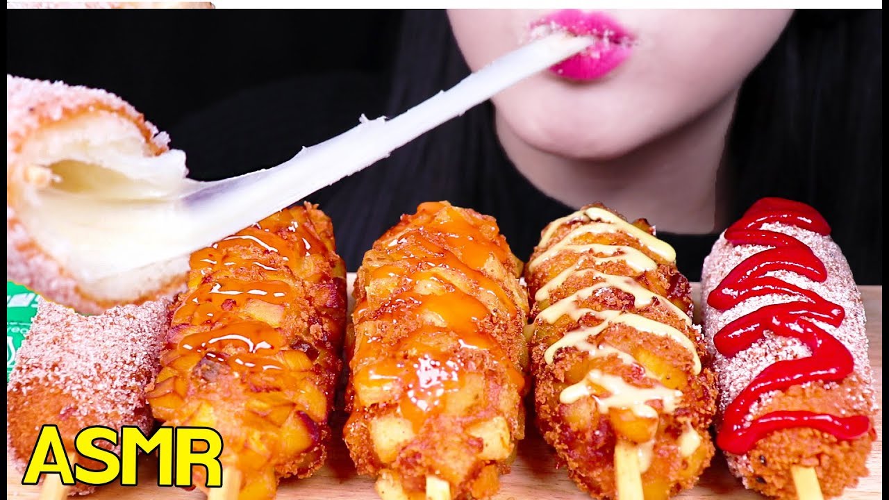 ASMR CHEESY CORN DOG *FEAST 명랑핫도그 치즈 폭탄 세트 먹방 (EATING SOUNDS) NO TALKING MUKBANG