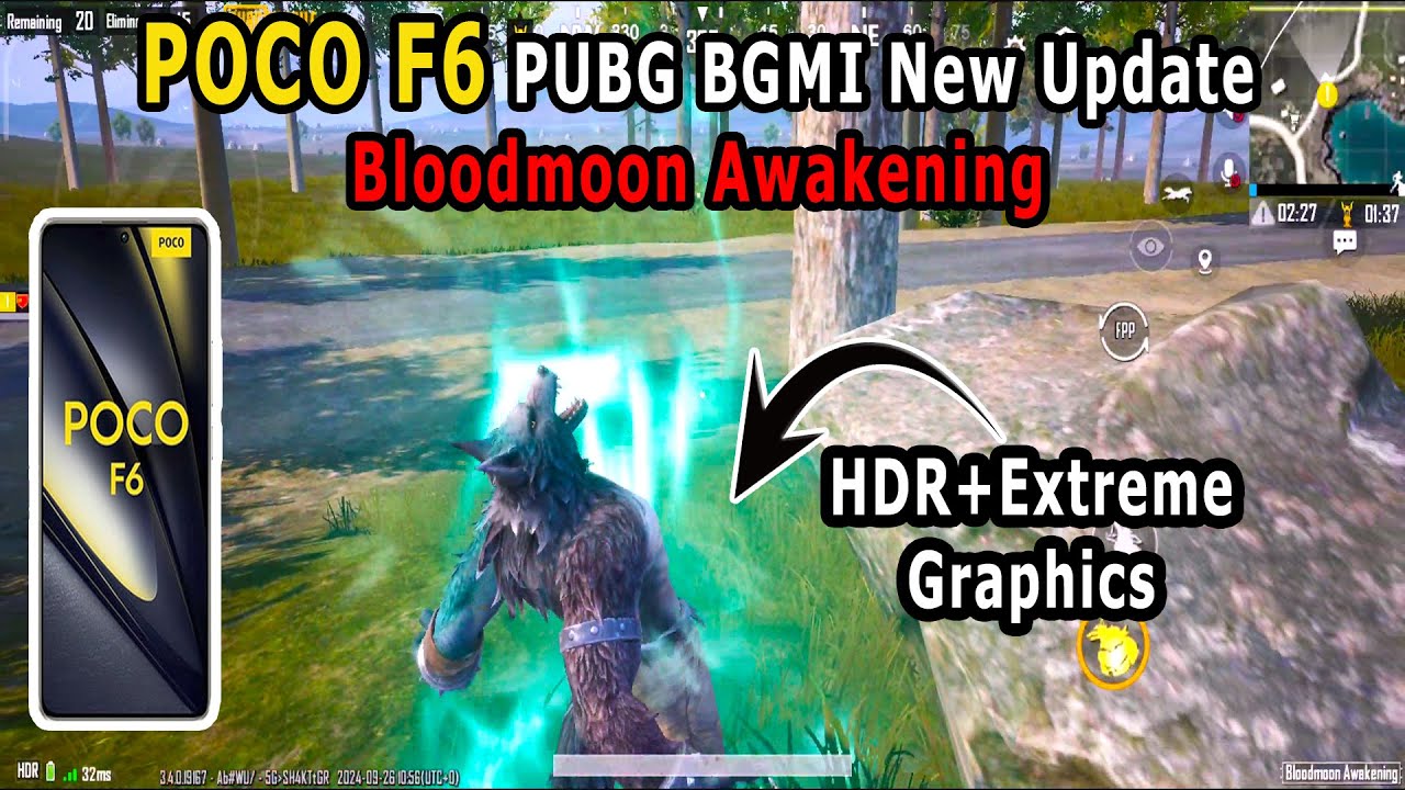 POCO F6 PUBG Mobile BGMI New Update Bloodmoon Awakening HDR Extreme Graphics Erangel Gameplay