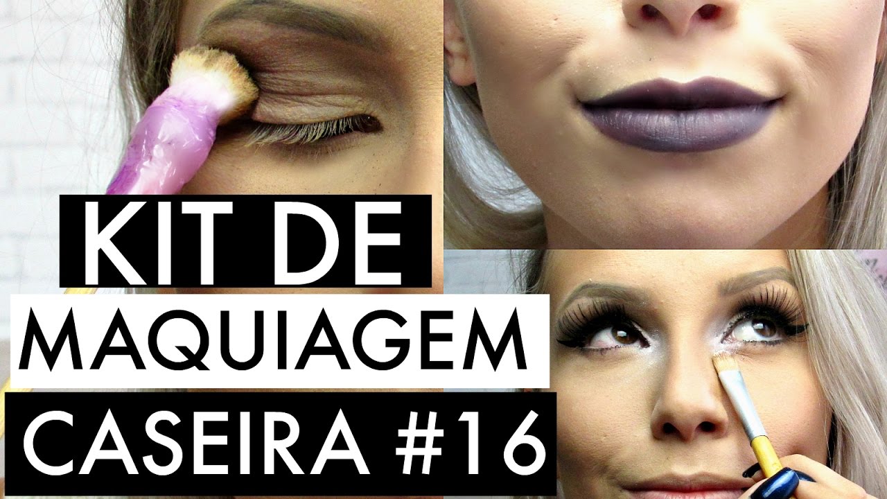 KIT DE MAQUIAGEM CASEIRA 16 - PINCEL , PANCAKE BRANCO, ASA DE BORBOLETA