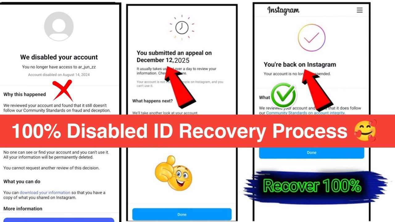 We Disabled Your Account Instagram Disabled Account Recovery 2025 How to Recover Disabled Recovery 🥰