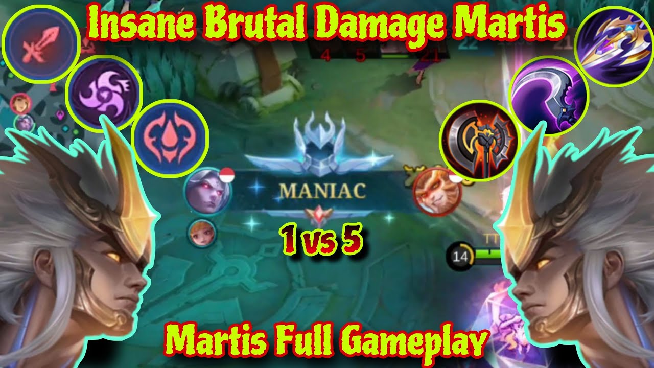 (MANIAC) Insane Brutal Damage Martis | Build and Emblem | Martis Gameplay Mobile Legends 