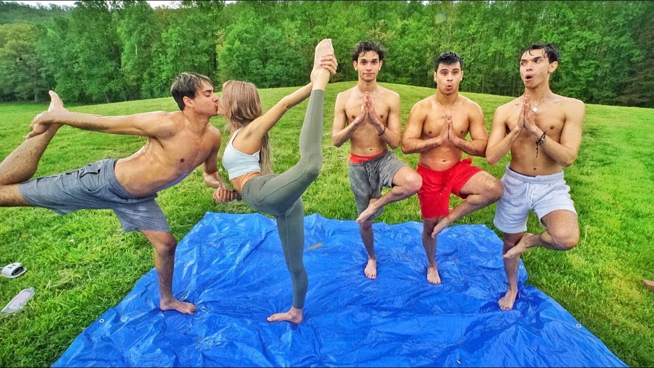 BABY OIL YOGA CHALLENGE! (super funny)