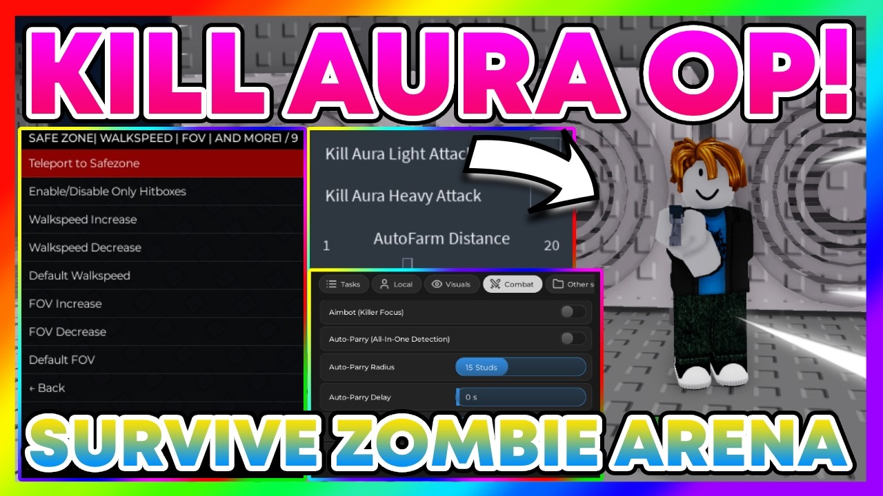 🔥 Survive Zombie Arena Script | Kill Aura, Aimbot, Godmode + Auto Farm