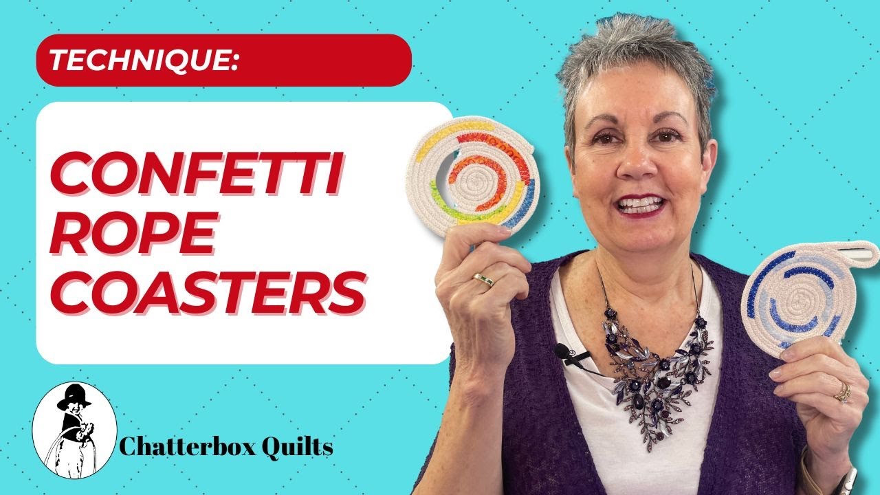 How to Make Confetti Rope Coasters with Fabric Scraps