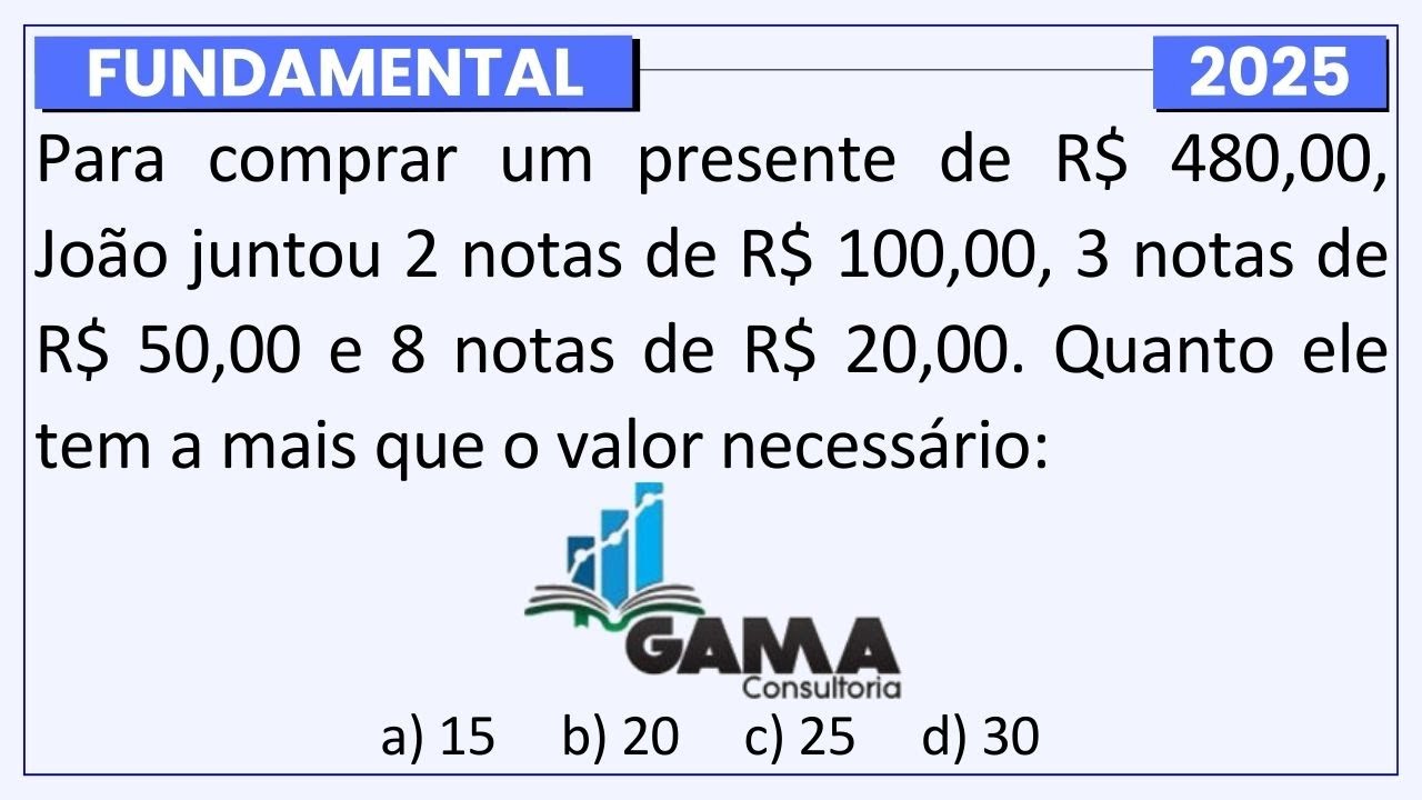 Usei MATEMÁTICA BÁSICA na Prova da Banca GAMA CONSULTORIA