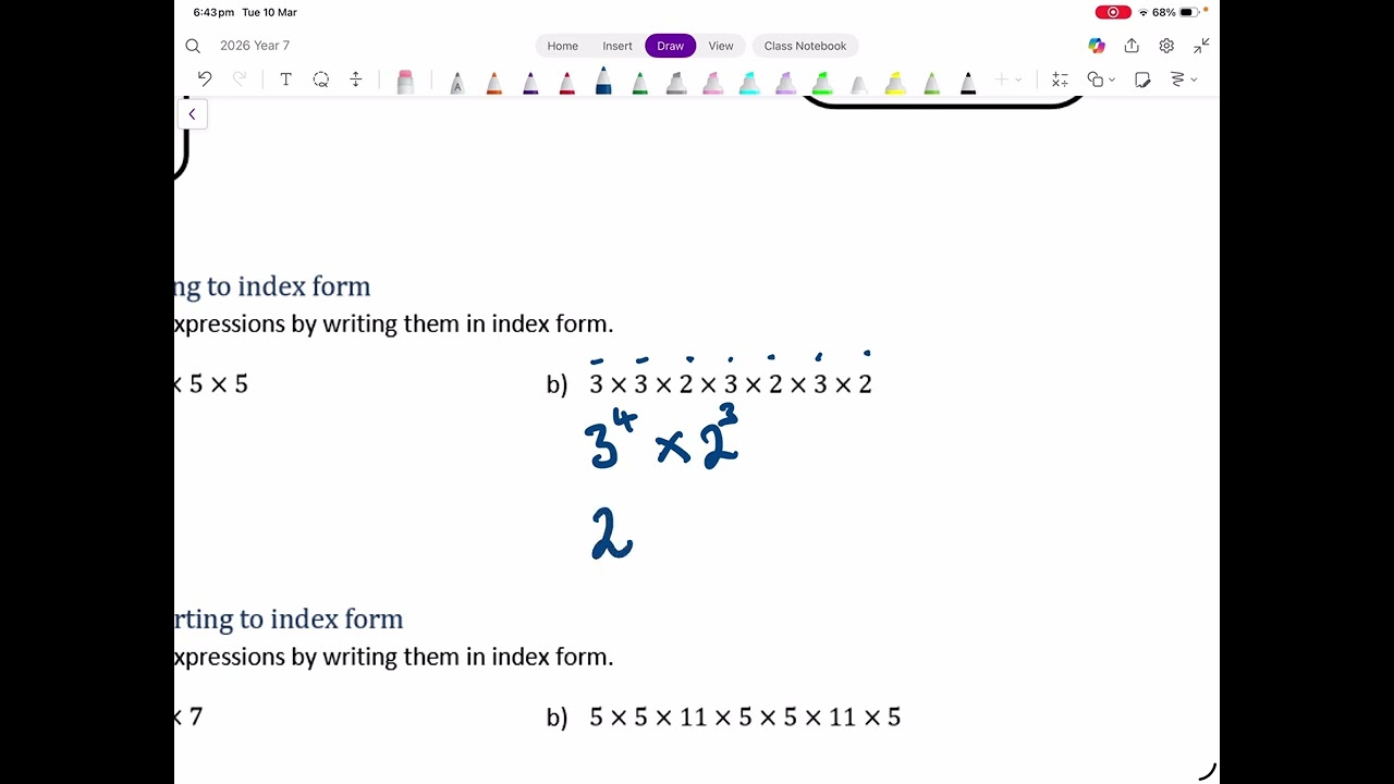 Year 7 Screencast Using Indices 2E