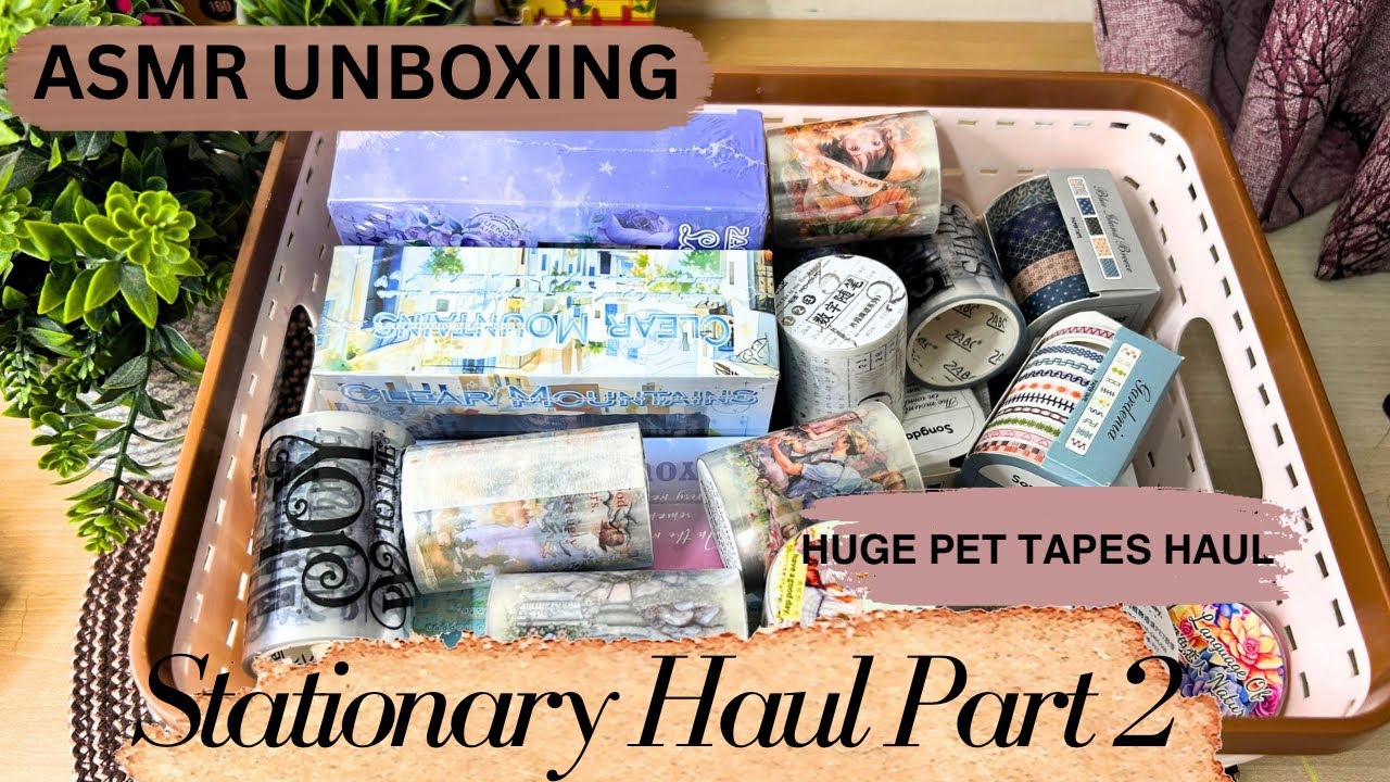 ✨ASMR Unboxing Huge Sticker Pet Tapes Haul for Journaling | Satisfying Sounds + Flip Through