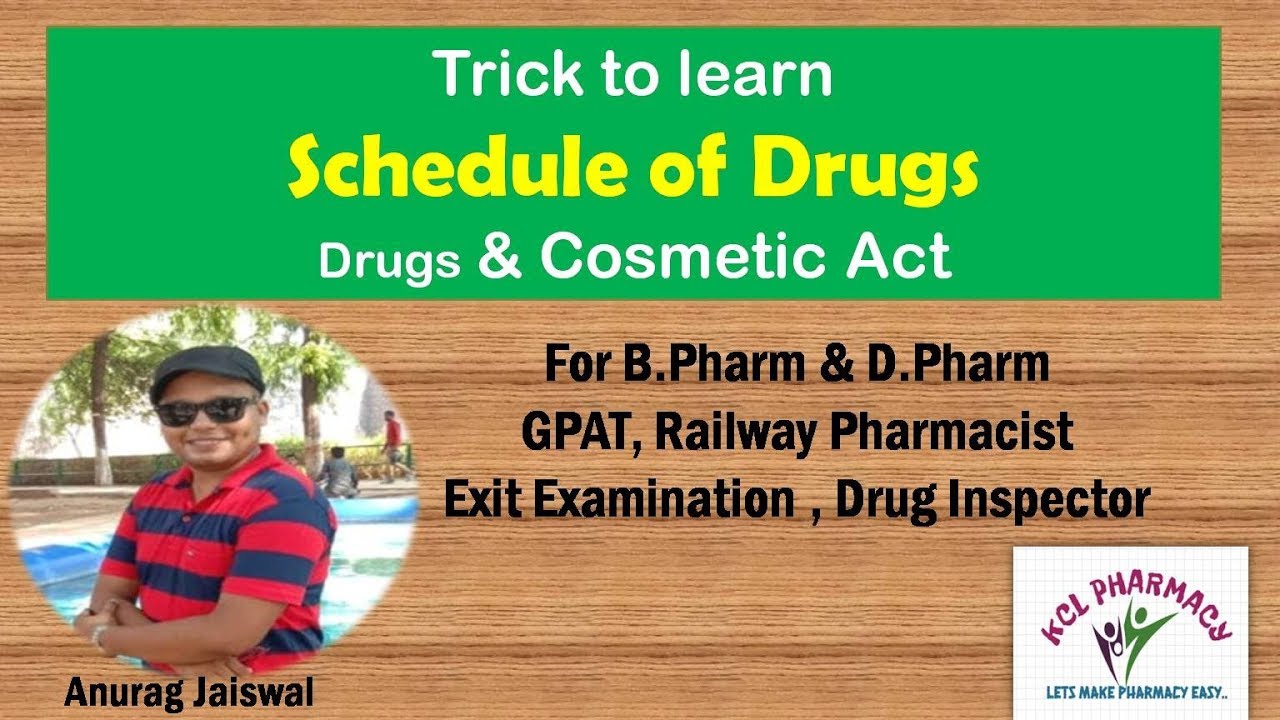 Trick to learn Schedule of drugs | Drug & Cosmetic Act