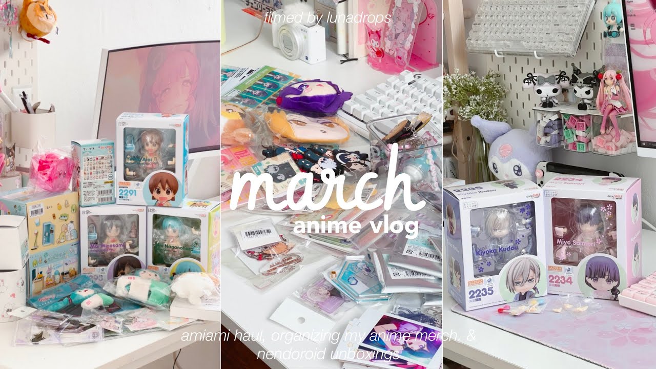 anime vlog 🌸 | amiami haul, organzing my anime merch, & nendoroid unboxings