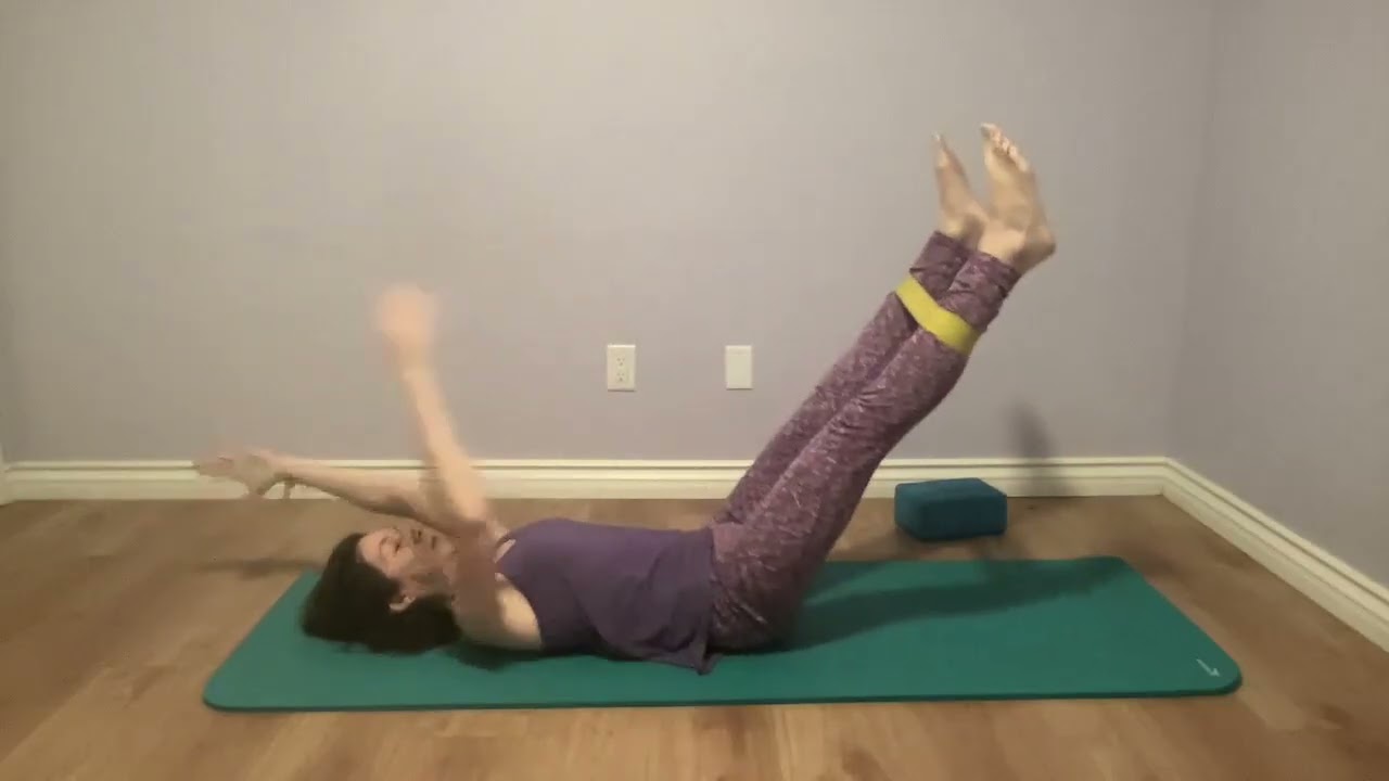 Floor Core Stability & Hip Strength Workout | Full Body Stretch Using Block & Band