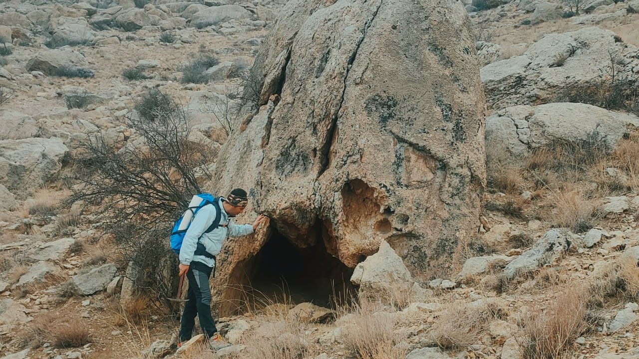 Building a Survival Shelter Inside a Stone | Bushcraft in the Wild