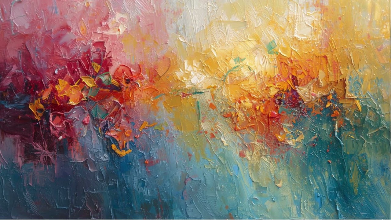 Still TV Art! Change your TV into changeable art! colorful thick paint; #art #smarttv