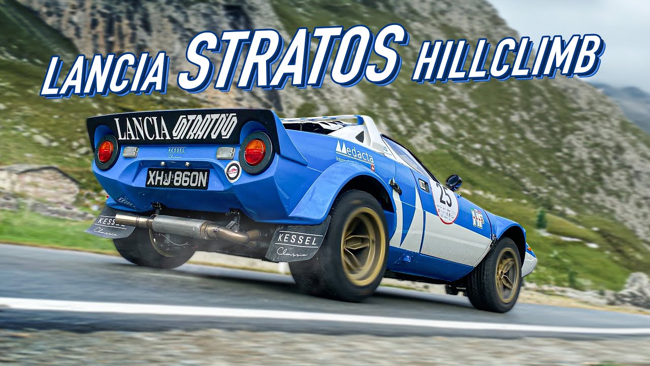 Onboard: Lancia Stratos racing Swiss mountain pass - HQ engine sound