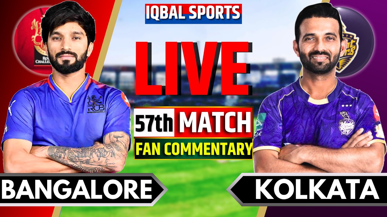 🔴LIVE: Bangalore vs Kolkata, IPL 2026 Fan Commentary | Live Cricket Match Today | RCB vs KKR Live