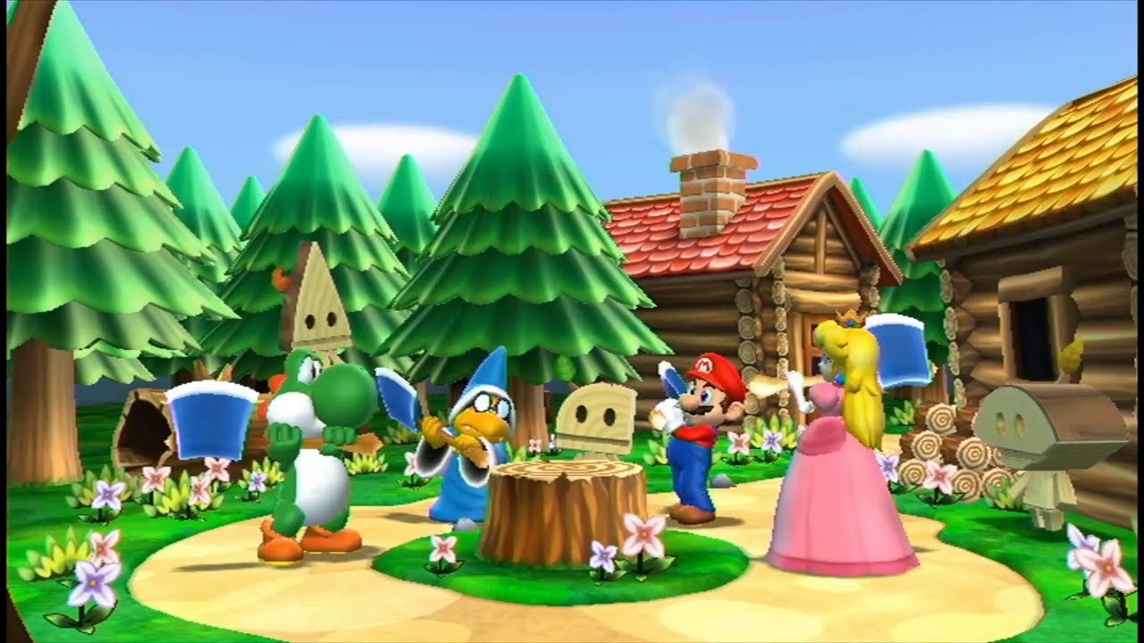 Mario Party 9 - Minigames - Yoshi vs Kamek vs Mario vs Peach