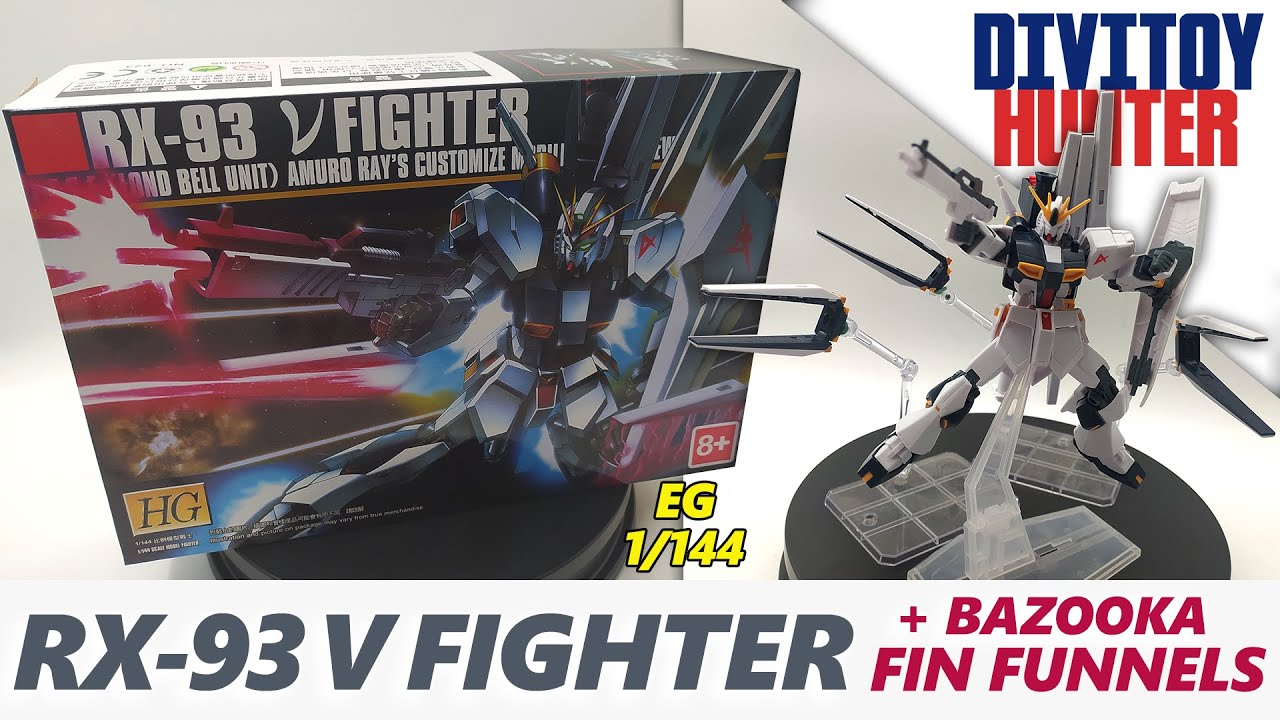 RX-9 V FIGHTER + FIN FUNNELS AND BAZOOKA EG 1/144 STRAIGHT BUILD