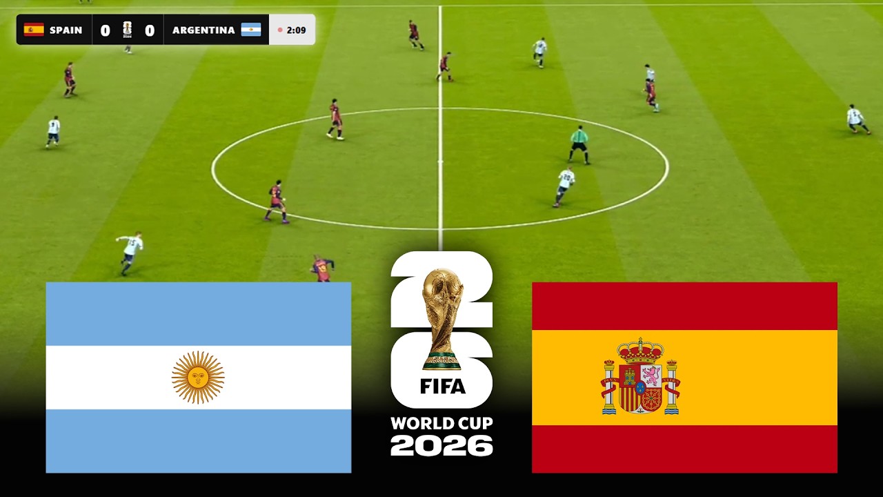 🔴LIVE: ARGENTINA vs SPAIN | FIFA World Cup 2026 Finale | Video Game Simulation