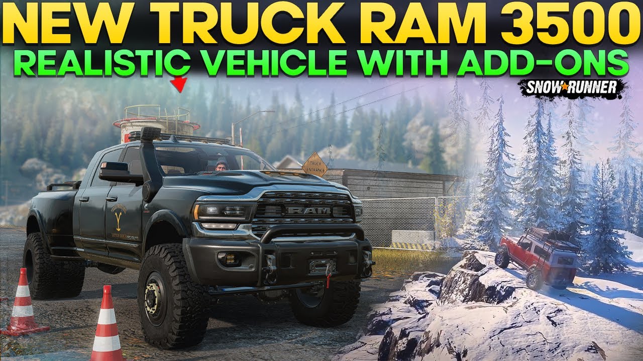 New Vehicle RAM 3500 in SnowRunner Realistic Truck with Unique Add-ons in Game