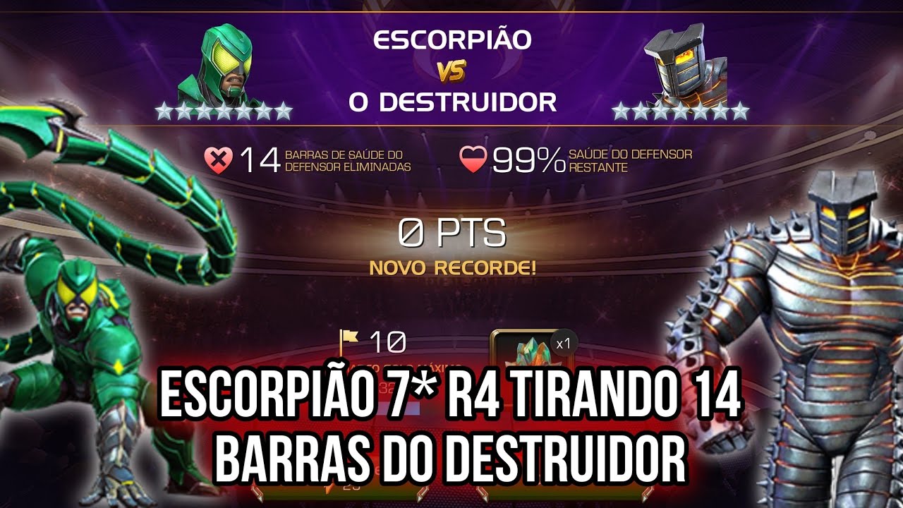 Скорпион 7* R4 набирает 14 полосок в одиночном Колизее | Marvel Contest of Champions