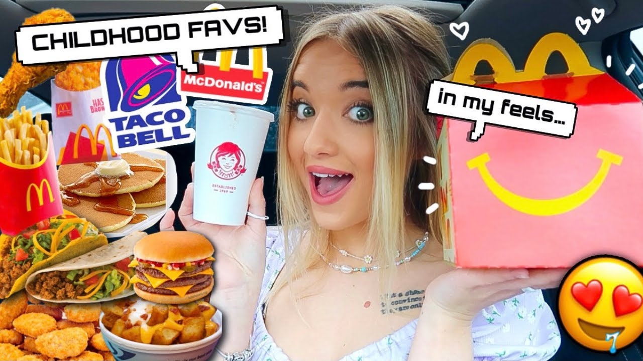 Eating my CHILDHOOD FAVORITE FAST FOOD Items for 24 HOURS!