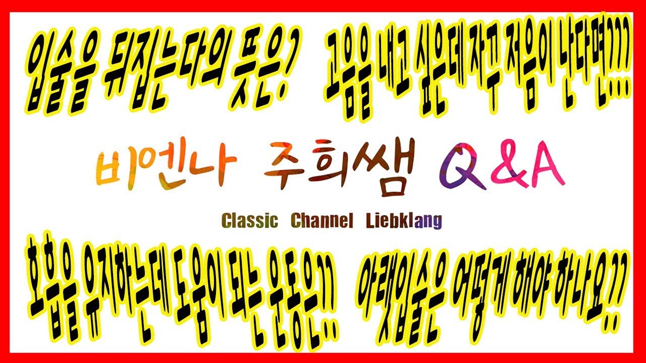 플룻 비엔나 주희쌤 Q&A / 입술을 뒤집는 다는 것은? / 고음을 내고 싶은데 저음이 난다면? / 호흡에 도움이 되는 운동은?