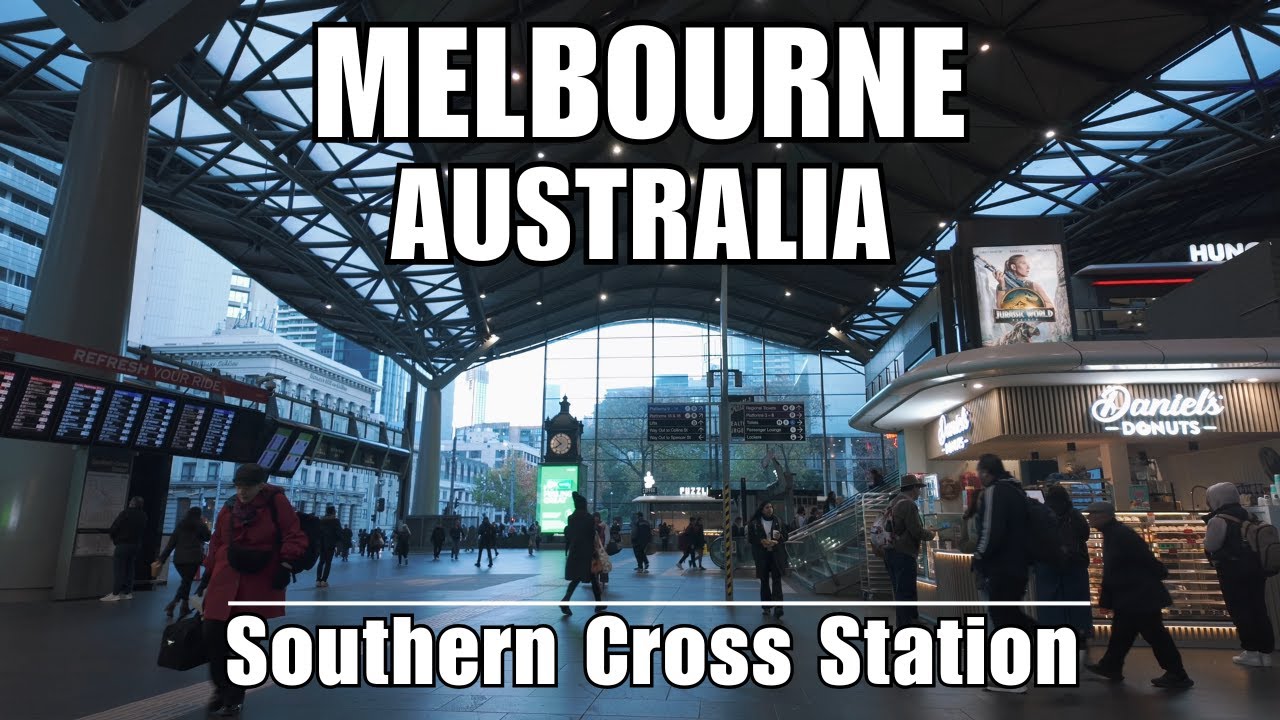 Walk Inside Southern Cross Station | Melbourne's Major Transport Hub (4K)