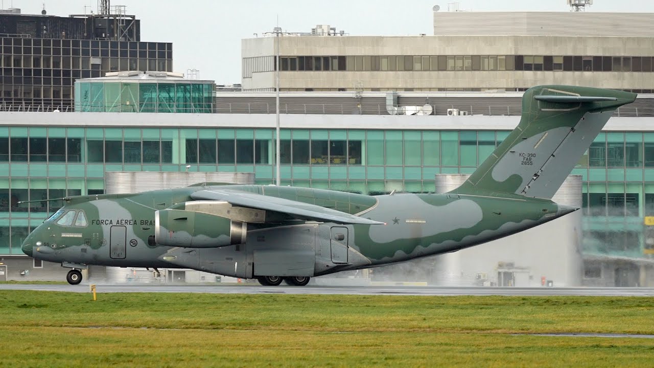 RARE Brazilian Air Force Embraer KC-390 Rocket Take Off from Manchester Airport
