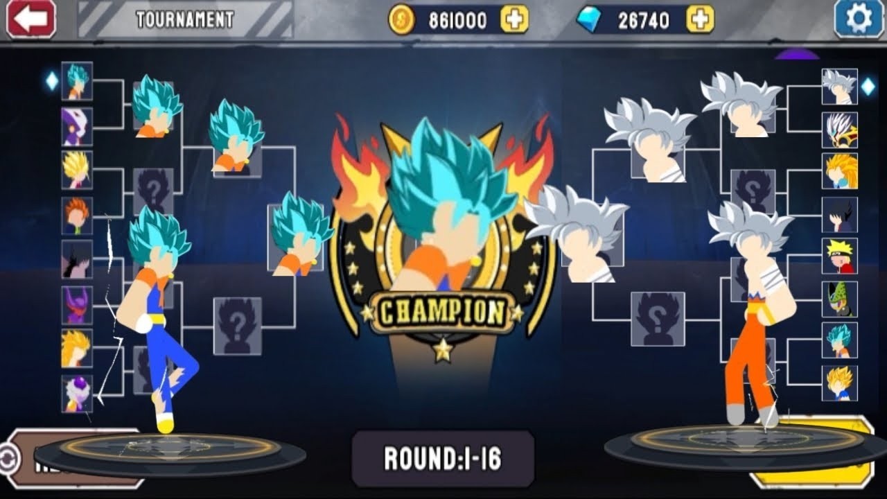 Stickman Warriors Tournament Of Power Vegito Ssj Blue and Goku Ultra Instinct || My games Studio