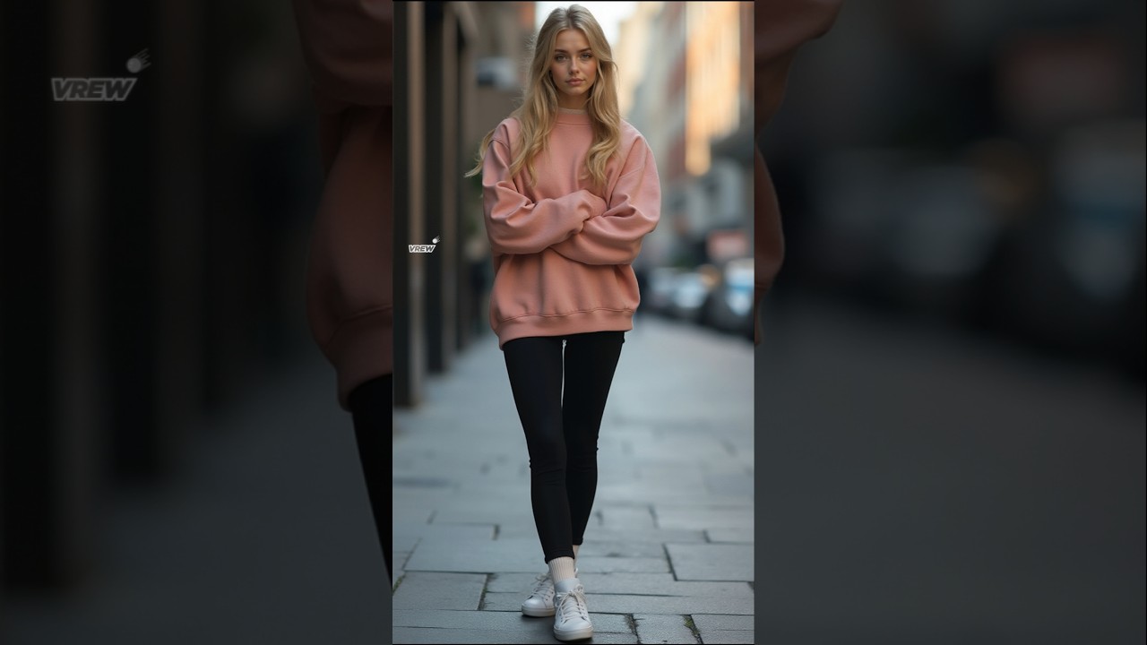 2024 Autumn fall street fashions -  oversized sweatshirt with leggings #outfit #styles