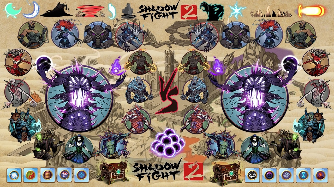 Shadow Fight 2 ALL UNDERWORLD BOSSES VS ALL UNDERWORLD BOSSES