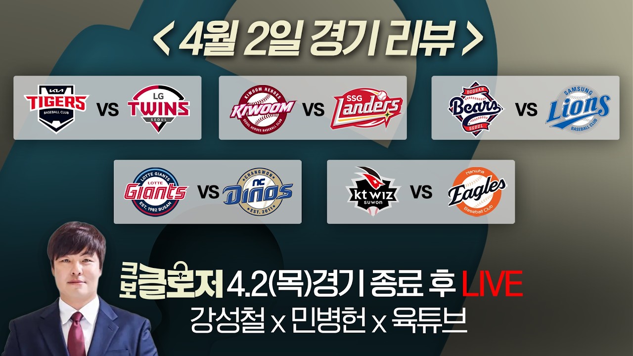 [크보클로저 다시보기] KT, 창단 첫 개막 5연승! 단독 선두 질주! l 4월 2일 (목) 경기 리뷰 l 강성철X민병헌X육튜브