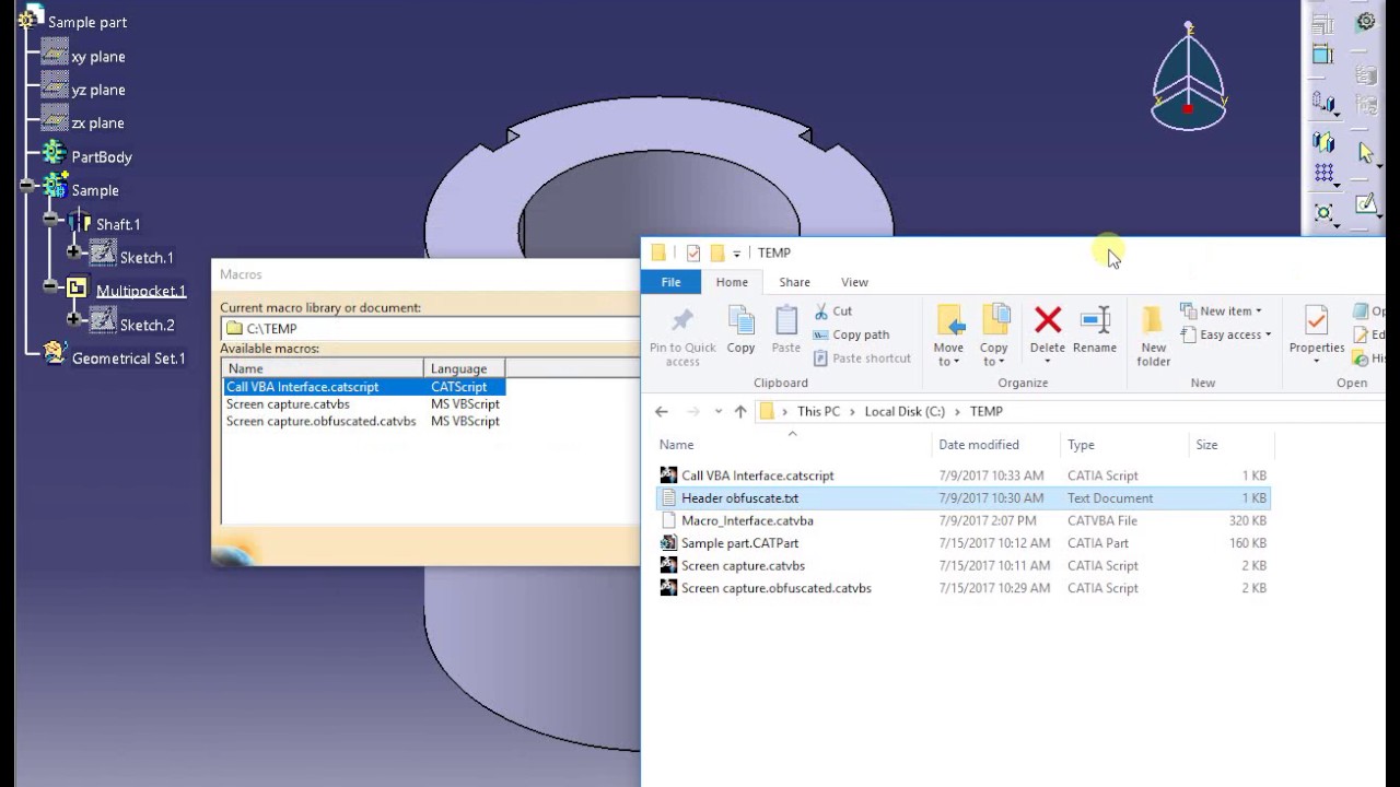Different ways to call and protect macros in CATIA
