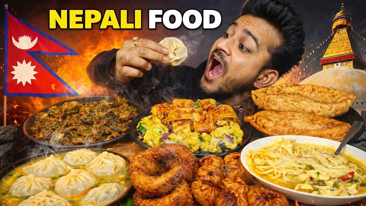 NEPALI FOOD MUKBANG 🤩 SEL ROTI, BHUTWA, JHOL MOMO, MUTTON FRIED MOMO, CHICKEN THUKPA, CHICKEN SHAFLE