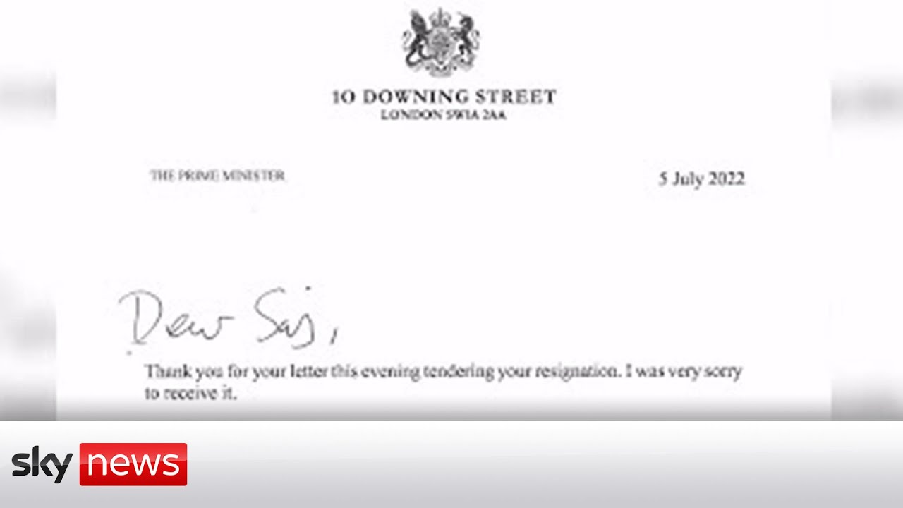 'You will be greatly missed,' PM writes to Sajid Javid following resignation