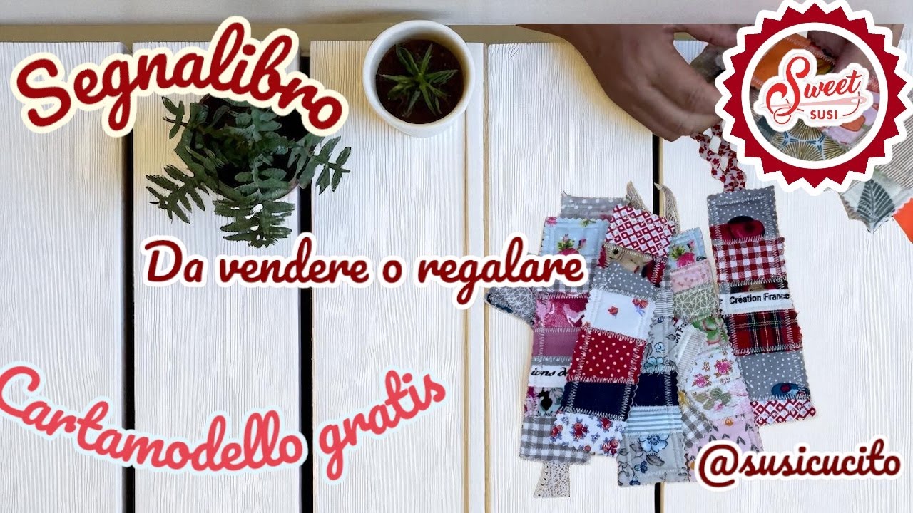 🌹Perfetta Idea regalo In pochi minuti con gli scarti di tessuto  SEGNALIBRO cartamodello GRATIS
