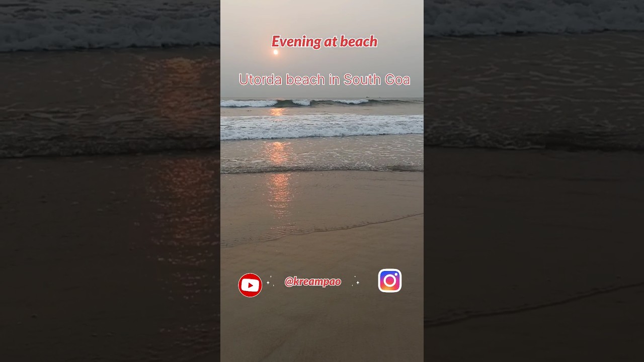 Evening at beach in Goa 🌊🌧⛅#goa #beach #waves #calm #soothing #evening #goan #shortvideo #shorts