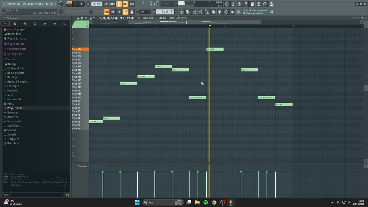 90 bpm harika sample yaptım