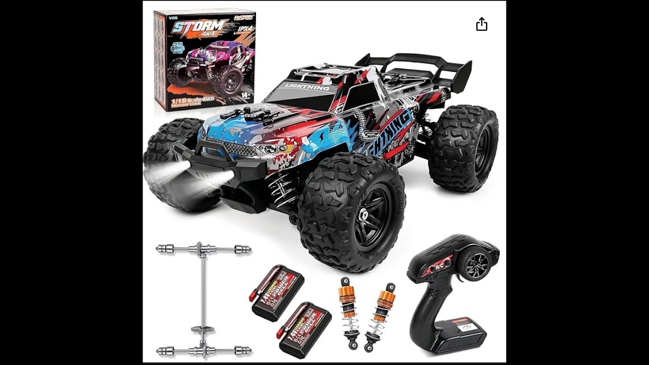 Remote Control Cars  1:18 4WD Rc Car 40KMH High Speed 2.4ghz Off-Road Truck With Shocks Metal Gears