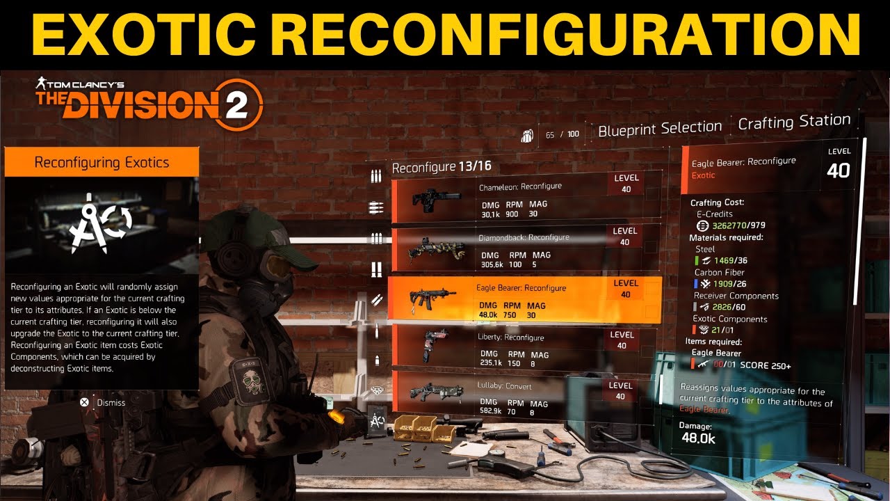 The Division 2 - HOW TO RECONFIGURE/UPGRADE EXOTICS!