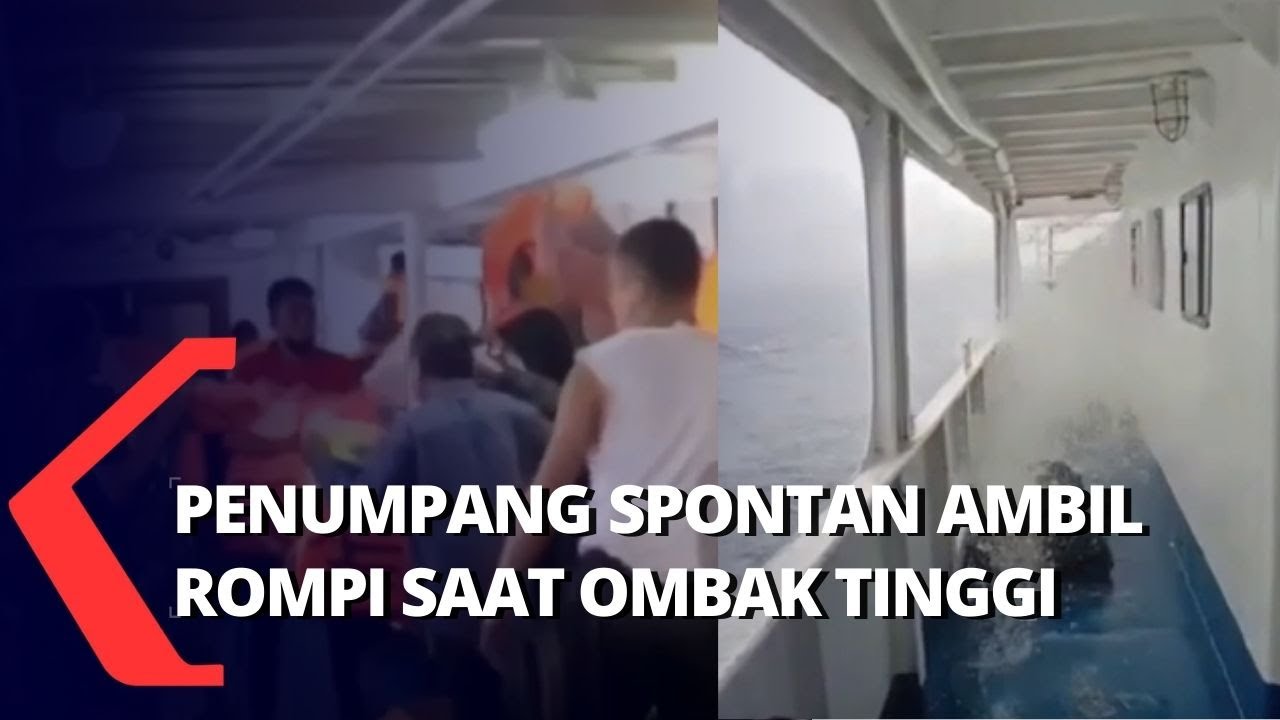Kapal yang Ditumpangi Diterjang Badai dan Ombak Tinggi, Penumpang Spontan Ambil Rompi