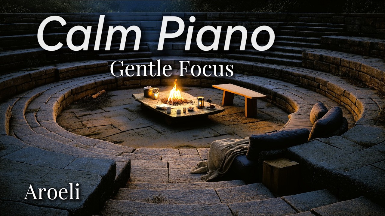Peaceful Piano Music in an Empty Stone Amphitheater - Dawn Fire Circle | Aroeli